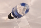 White Rose Stopper with Blue Pearl Base 2 sm