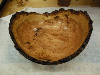 Cherry Burl natural edge bowl by Toby Bouder