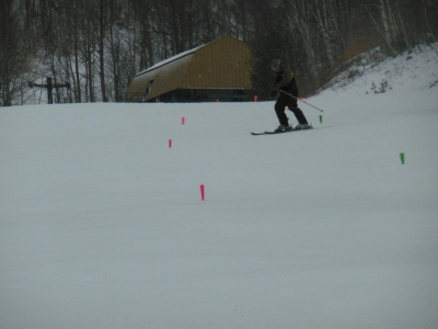 Steve trying the brush slalom